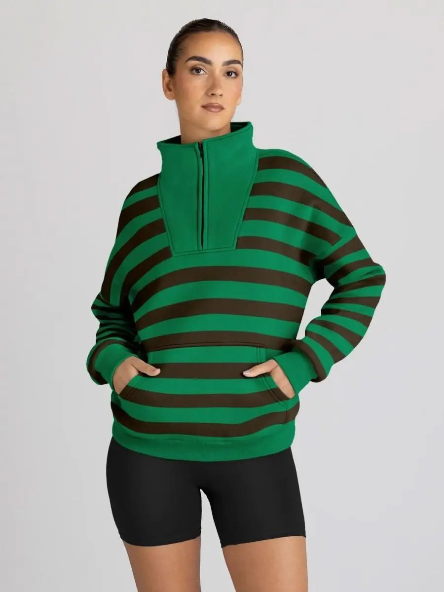 Trendy Queen Sweatshirts Half Zip Pullover Quarter Zip Oversized Hoodies Sweaters Comfy Fall Outfits 2024 Y2K Winter Clothes - Love Salve